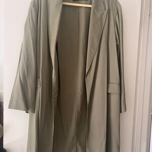 Zara Olive Green Long Trench Coat